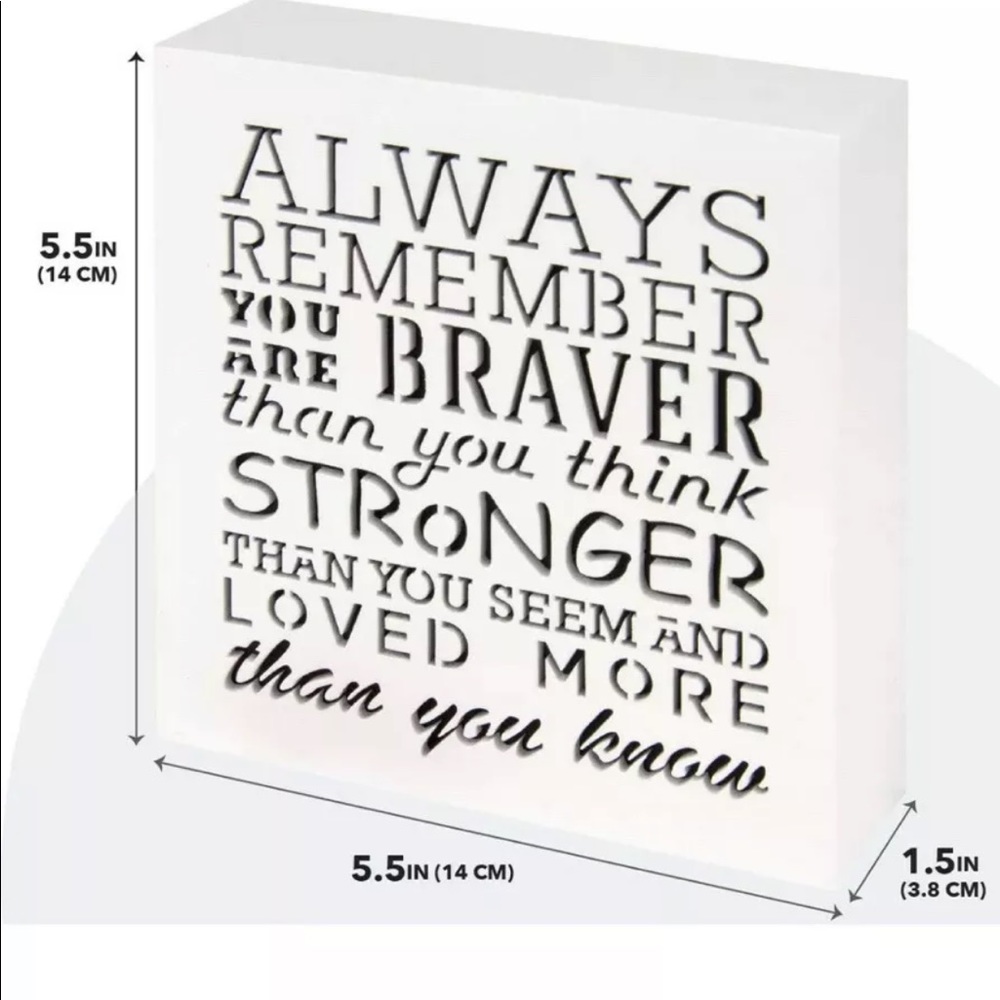 KAUZA Always Remember You Are Braver than YouThink Inspirational Gifts Positive